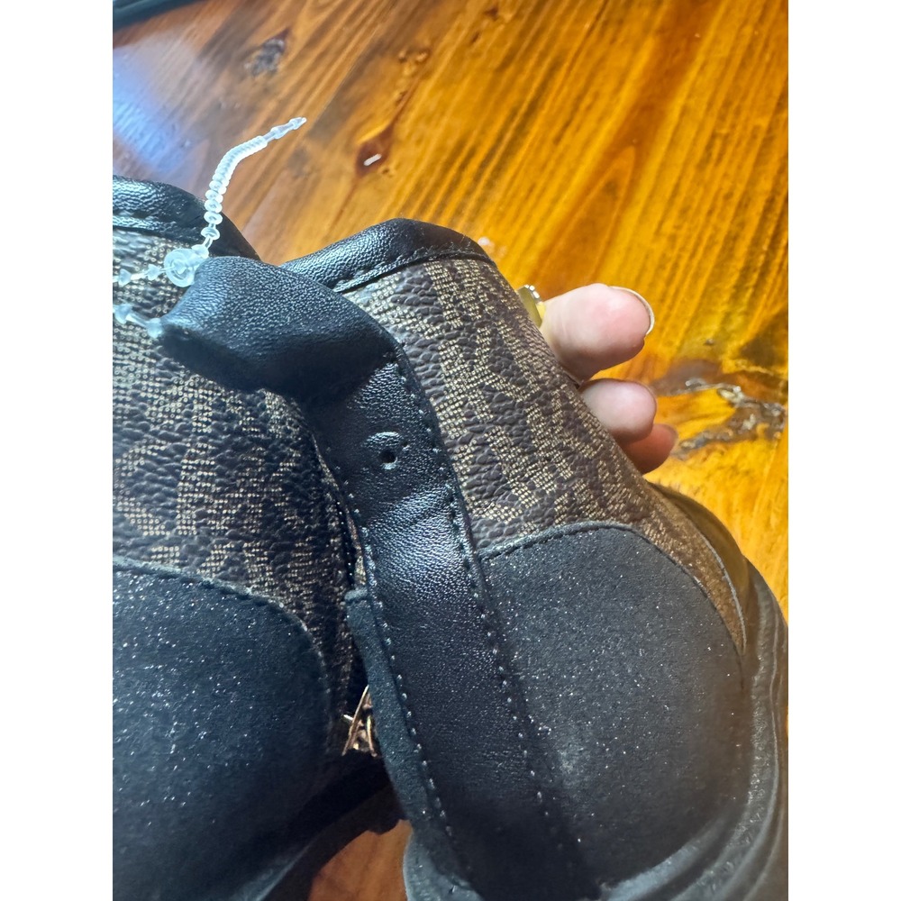 Michael Kors Haskell Toddler Girls Black MK Logo Combat Boots Size 7 Gold Studs - Picture 5 of 7